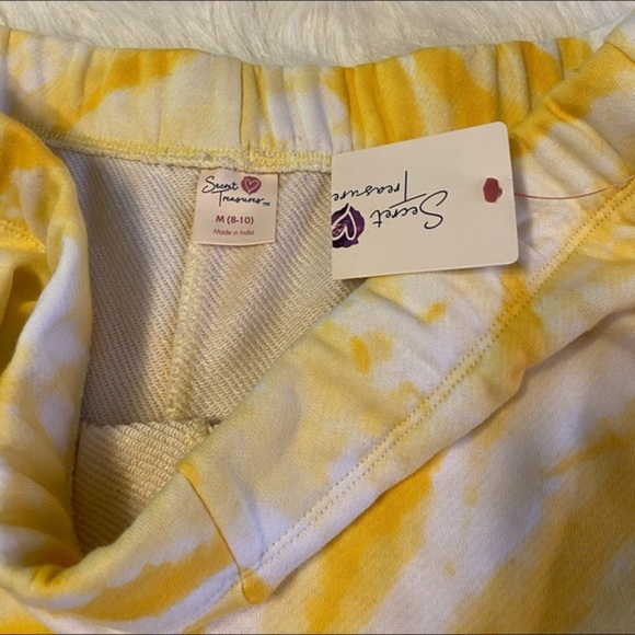 Secret Treasures Pajama Shorts Womens Size Medium Yellow Tie Dye Pjs‎ - Picture 5 of 8